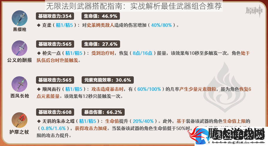 无限法则武器搭配指南